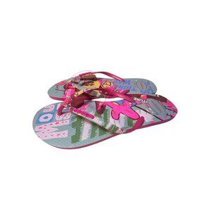 Havaianas Womens Graphic Flip-Flops Size 11/12 Pink & Blue Colorful Design With